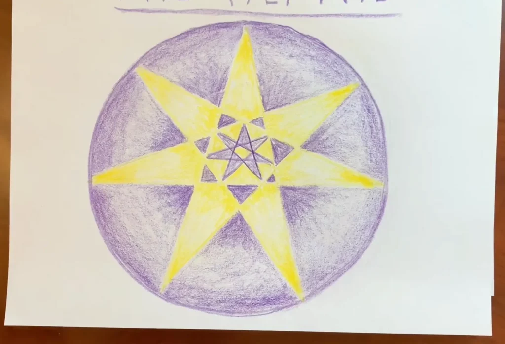 a 7-fold division of the circle demonstrating teaching geometry